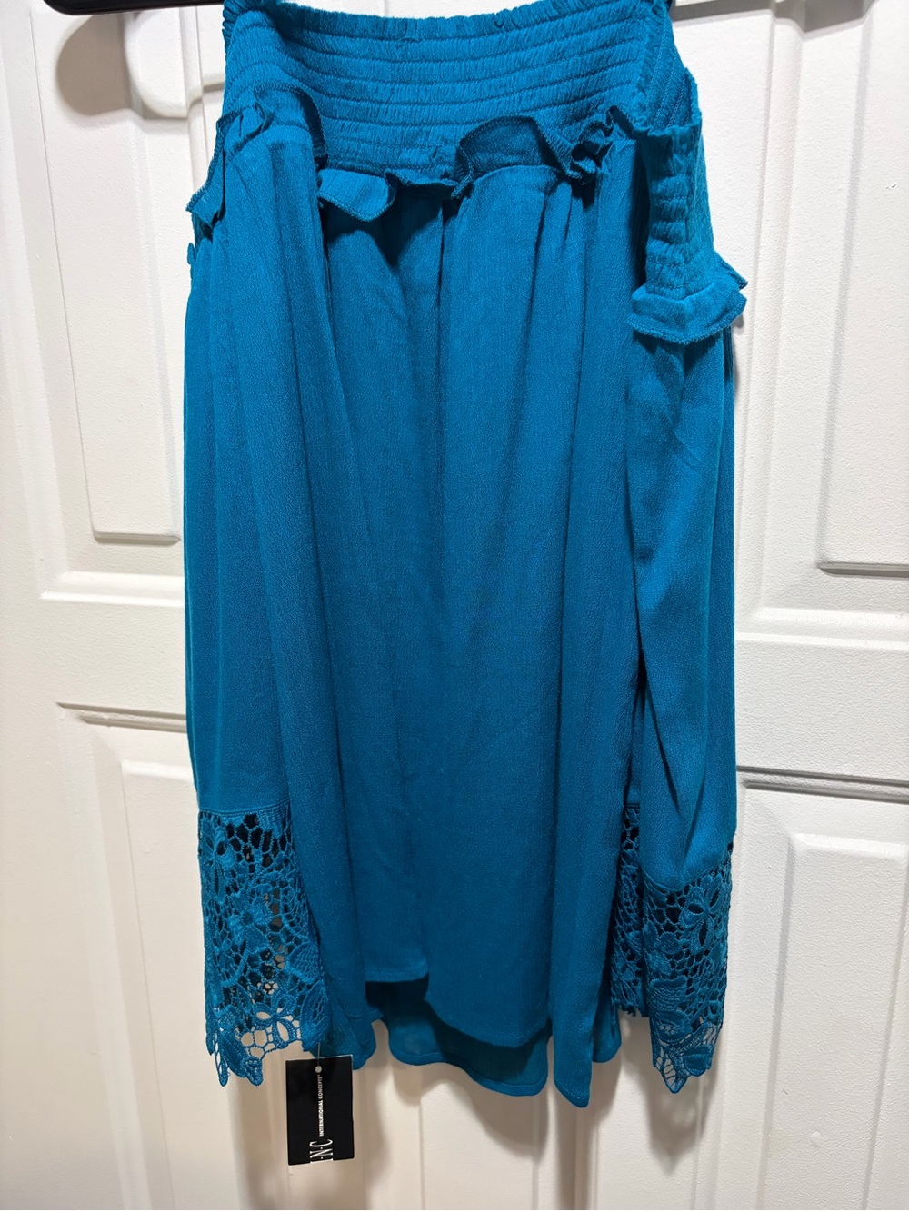 Forever 21 Teal Textured Crochet-Style Top